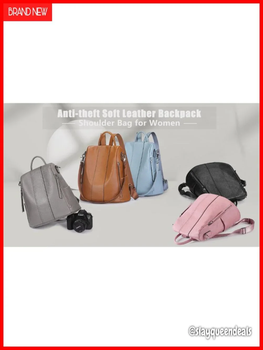 Genuine Leather Women's Backpack Purse Anti-Theft Rucksack Convertible Shoulder